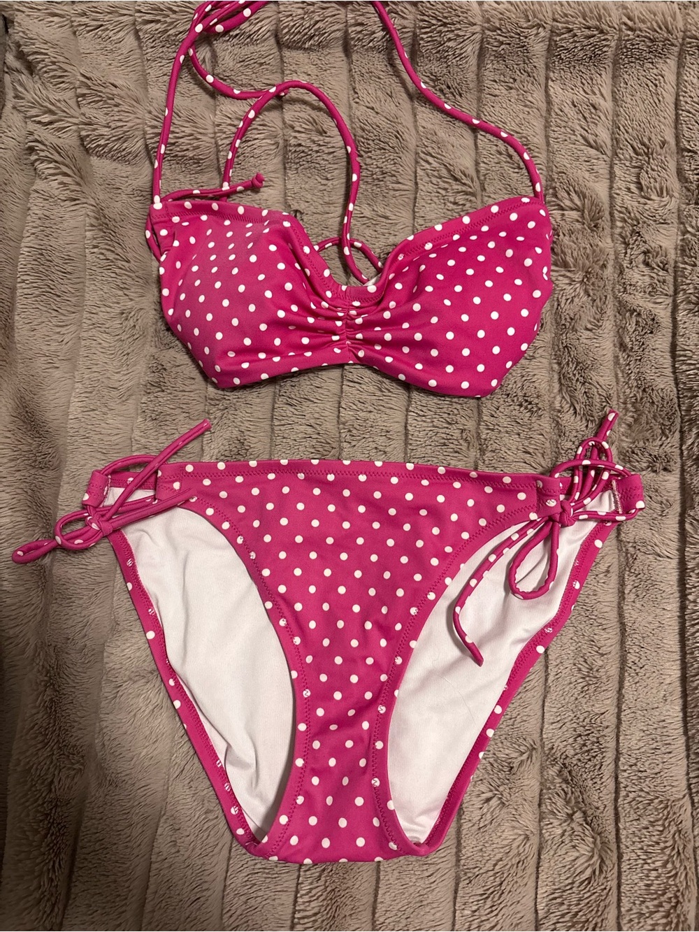 Victoria's Secret Pink Trim White Bikini Top